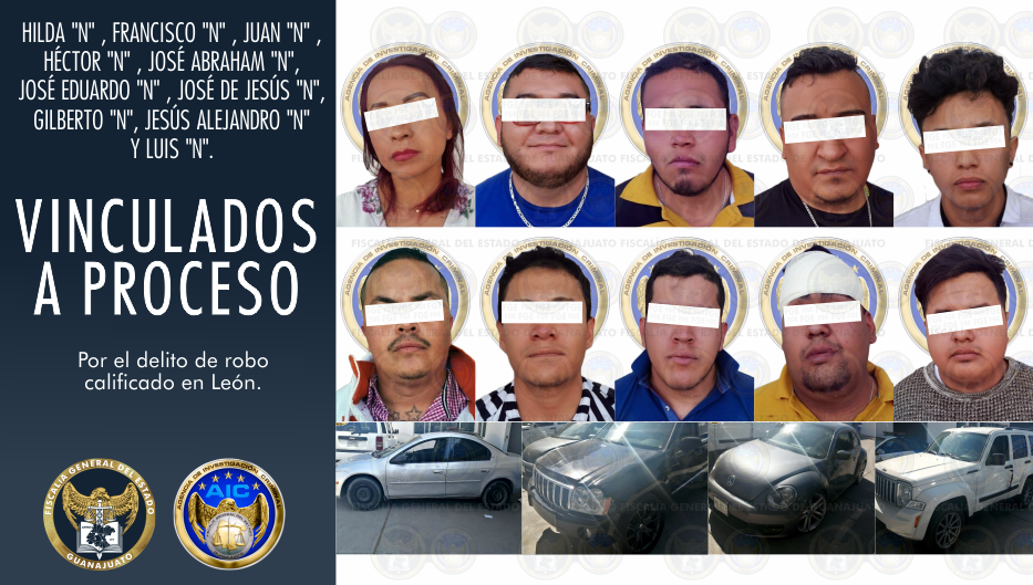 Han sido capturados y vinculados a proceso penal integrantes de célula delictiva dedicada al robo a cuentahabientes en León