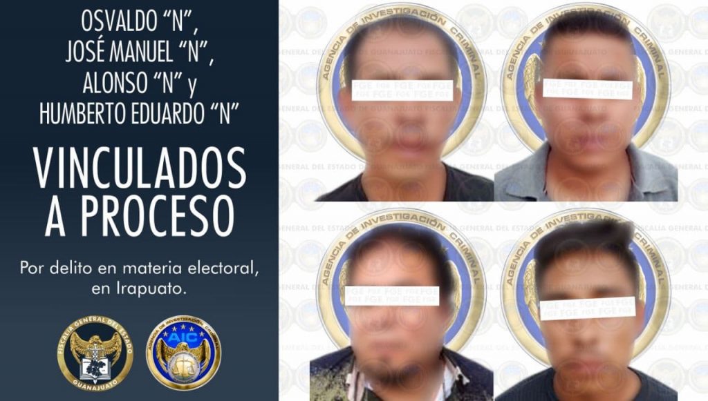 Vinculan a proceso a cuatro hombres que robaron urnas electorales en Irapuato