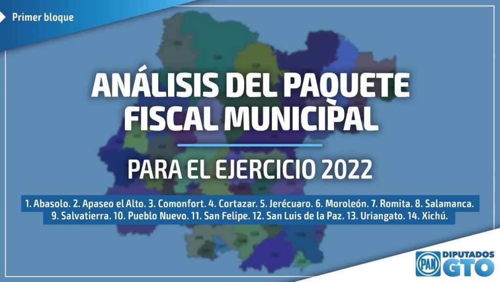 Aprueban los dictámenes del primer bloque de iniciativas de leyes de ingresos municipales para el ejercicio fiscal 2022