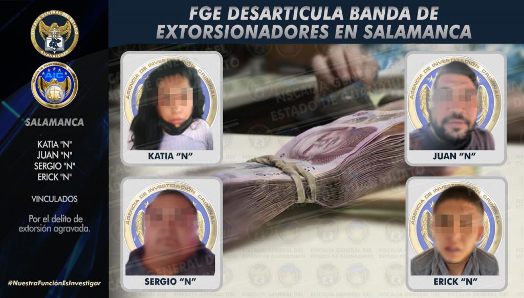 Banda de extorsionadores que aterrorizaba por lo menos a 40 comerciantes de Salamanca, ha sido desarticulada