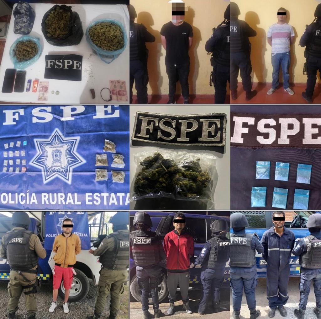 En una semana, el Operativo Guanajuato Seguro sacó de circulación más de 18 mil 600 dosis de drogas