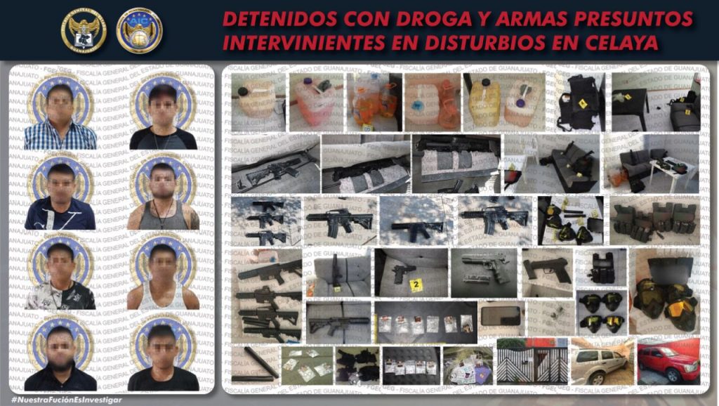 Derivado de actos de investigación en Celaya, la Fiscalía General del Estado logró la captura de un grupo delictivo organizado