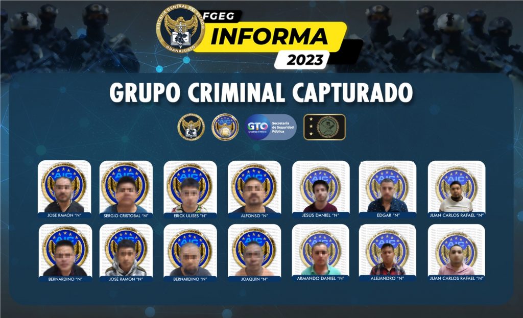 Detienen a 14 tras hechos delictivos ocurridos en Irapuato y Celaya