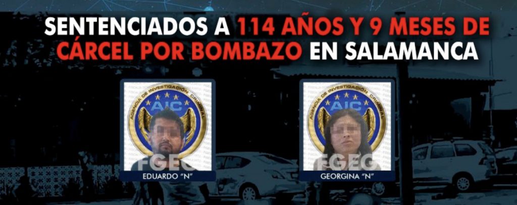FGEG obtiene sentencia de más de un siglo de cárcel contra pareja que envió un “regalo” con una bomba que al estallar mató a dos hombres y lesionó a cinco personas, en Salamanca