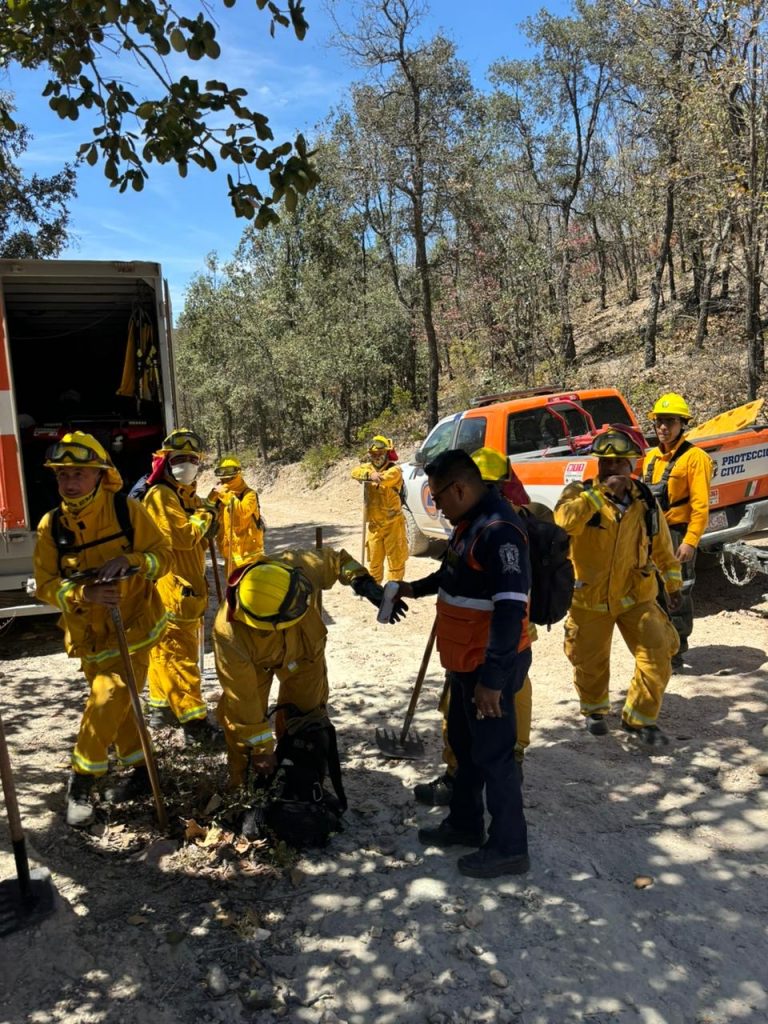 Combaten incendio en Sierra de Santa Rosa